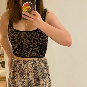 Babaton Aritzia leopard crop top
